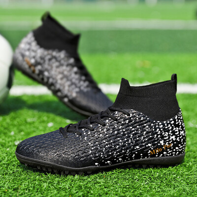 Vīriešu futbola apavi skavas Profesionāli augstas augšdaļas elpojoši sporta futbola apavi iekštelpām ārā