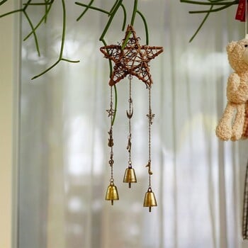 Εξωτερική πόρτα Vine Circle Κουδούνια μάγισσας Wind Chimes Creative Star Moon Μουσική Wind Chime Ρετρό Star Wind Chime Κρεμαστά διακόσμηση