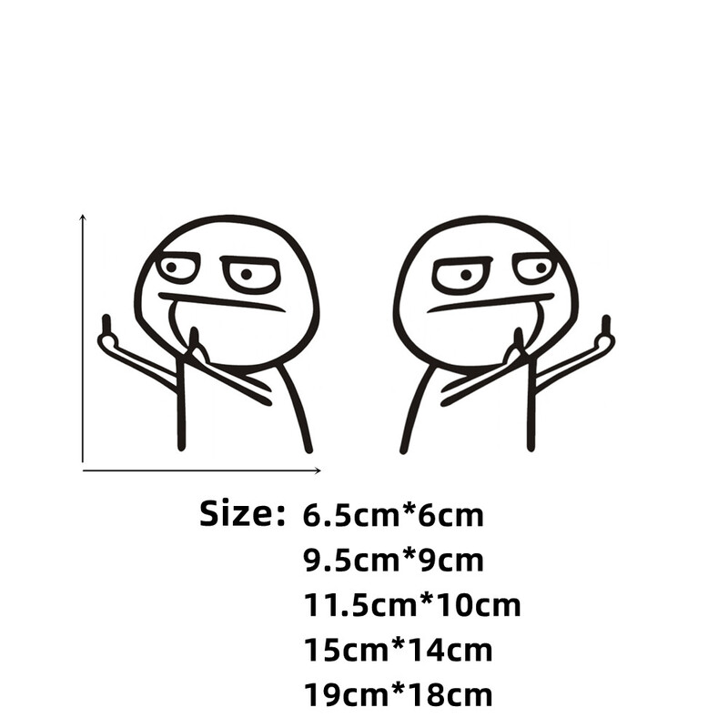 2GB Automašīnu uzlīmes Izsmiets ar vidējo pirkstu Smieklīgs JDM atstarojošs dekors bagāžnieka vējstikla bufera motocikla ķiverei D2