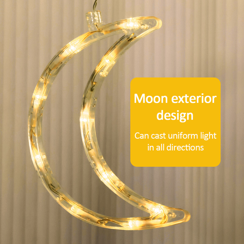 138 LED užuolaidų stygos lemputės vandeniui atsparios lango žvaigždės mėnulio fėjos lemputės romantiškos užuolaidinės lempos sodo balkono kiemo dekoravimui