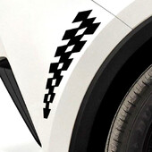 2P Αυτοκόλλητα Αυτοκινήτου Checker Flag F1 Racing JDM Reflektive Decoration For Scratch Φτερό Φτερό Καθρέφτες Πίσω Προφυλακτήρας Μοτοσυκλέτες D2
