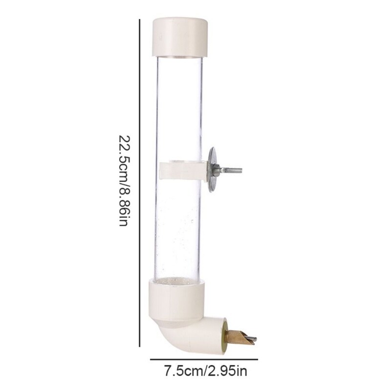 Metāla/akrila/plastmasas automātiskā putnu ūdens padeve 130 ml sienas papagailis dzeramā strūklaka, kožu adata, caurspīdīga