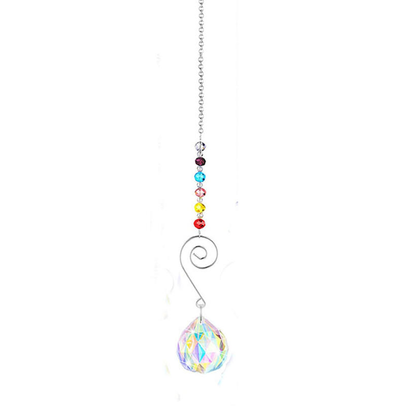 1PCS AB kristāla bumbiņu saules ķērējs, piekarināms kristāla saules ķērējs, prizmas, piekarināms varavīksnes veidotājs logiem mājas biroja dārza dekorēšanai