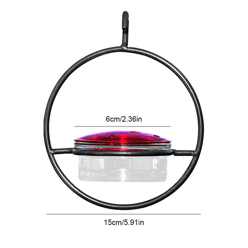 Piekarināms kolibri barotavas apļveida mājdzīvnieku putnu ūdens dzērājs skudru bišu izturīgs āra pagalma iekšpagalma dārza pagalma logu dekorēšanai