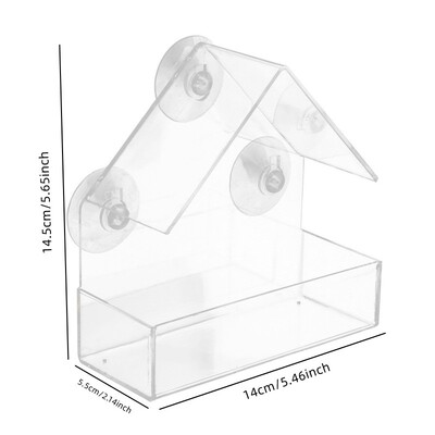 Outdoor Window Birdfeeder Caurspīdīgs barības dozators Populārs putnu barotājs žubītēm ar ūdens funkciju