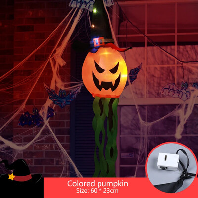 Moliūgų LED Helovino dekoracija Mirksinti šviesa Gypsophila Ghost Festival puošniai apsirengti Švytinti vaiduoklis kepurė Lempos dekoras kabantis žibintas