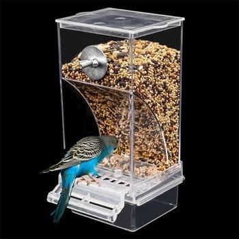 Bird Feeder Automatic Parrot Feeder Ποτό Ακρυλικό Δοχείο Τροφίμων Σπόρων Μικρού και Μεσαίου μεγέθους Αξεσουάρ κλουβιού παπαγάλου