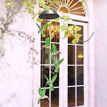 Πολύχρωμο ντεγκραντέ Solar Wind Light Chime Hummingbird Φως τοπίου LED Διακόσμηση κήπου αυλής Φως ατμόσφαιρας