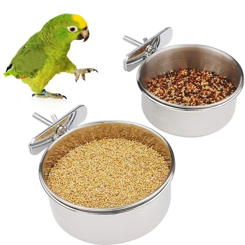 Zec Hrčak Posuda za hranu za kućne ljubimce Nehrđajući čelik Pojilica za vodu Hranilica za ptice Posuda za hranjenje papiga Kavezna šalica Viseća posuda
