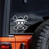 1PC Anime slamnati šešir Gusarski JDM Auto naljepnice za Auto prozore Branik Bočna karoserija Prtljažnik Vodootporne vinilne naljepnice Dekoracija motocikla