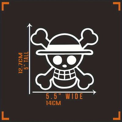 1PC Anime slamnati šešir Gusarski JDM Auto naljepnice za Auto prozore Branik Bočna karoserija Prtljažnik Vodootporne vinilne naljepnice Dekoracija motocikla