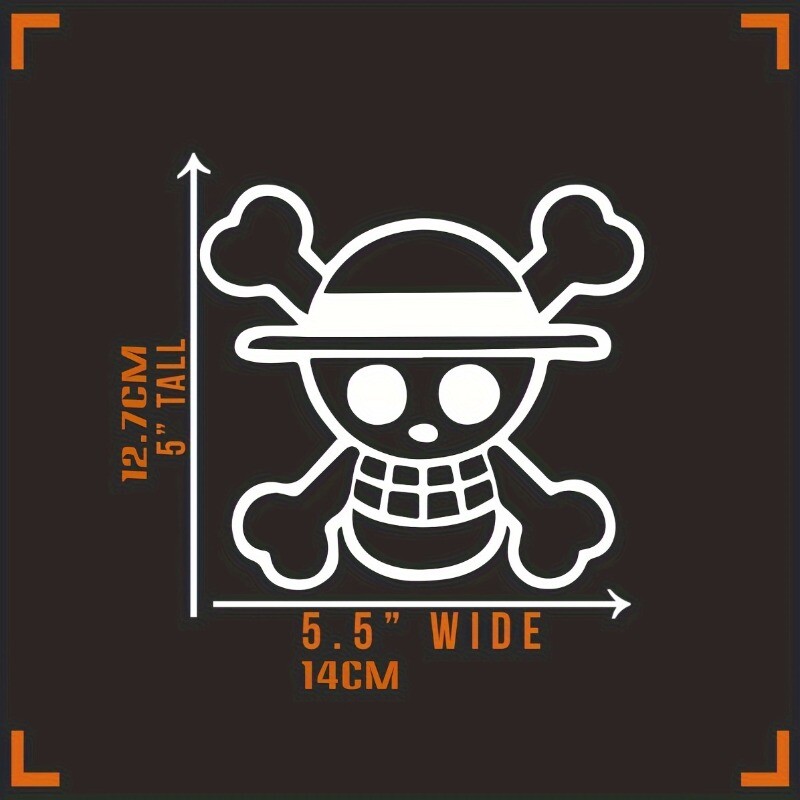 1PC Anime slamnati šešir Gusarski JDM Auto naljepnice za Auto prozore Branik Bočna karoserija Prtljažnik Vodootporne vinilne naljepnice Dekoracija motocikla