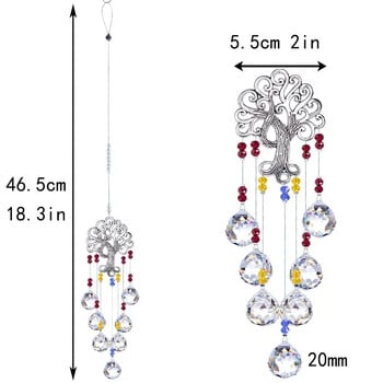 Κρεμαστό κρεμαστό κρυστάλλινο φωτιστικό μπάλα DIY Tree Of Life Sun Catcher Prism για εξωτερικό σπίτι