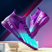 Vīriešu futbola apavi TF/FG Futbola zābaki ar augstu potīti Īpaši viegli, neslīdoši ar augstu augšpusi, ērti āra treniņu apavi Drop Shipping