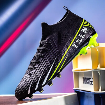 Vīriešu futbola apavi TF/FG Futbola zābaki ar augstu potīti Īpaši viegli, neslīdoši ar augstu augšpusi, ērti āra treniņu apavi Drop Shipping