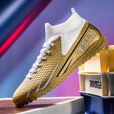 Vīriešu futbola apavi TF/FG Futbola zābaki ar augstu potīti Īpaši viegli, neslīdoši ar augstu augšpusi, ērti āra treniņu apavi Drop Shipping