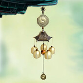 Vintage κράμα Wind Chimes Fengshui μενταγιόν Πλούτος που προσελκύει διακοσμητικά μεταλλικά μενταγιόν με καμπάνα Διακόσμηση δωματίου σε κινέζικο στυλ