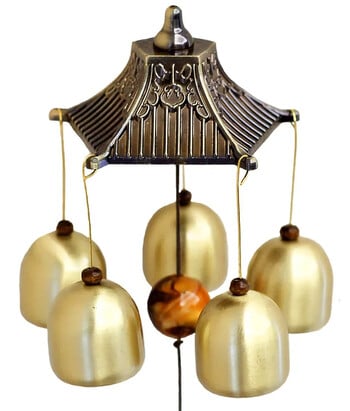 Vintage κράμα Wind Chimes Fengshui μενταγιόν Πλούτος που προσελκύει διακοσμητικά μεταλλικά μενταγιόν με καμπάνα Διακόσμηση δωματίου σε κινέζικο στυλ