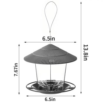 Bird Feeders Outdoors Hanging Squirrel Proof Easy Clean and Fill Ρυθμιζόμενος τροφοδότης Δοχείο πολλαπλών οπών Δοχείο τροφίμων