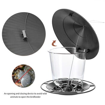 Bird Feeders Outdoors Hanging Squirrel Proof Easy Clean and Fill Ρυθμιζόμενος τροφοδότης Δοχείο πολλαπλών οπών Δοχείο τροφίμων