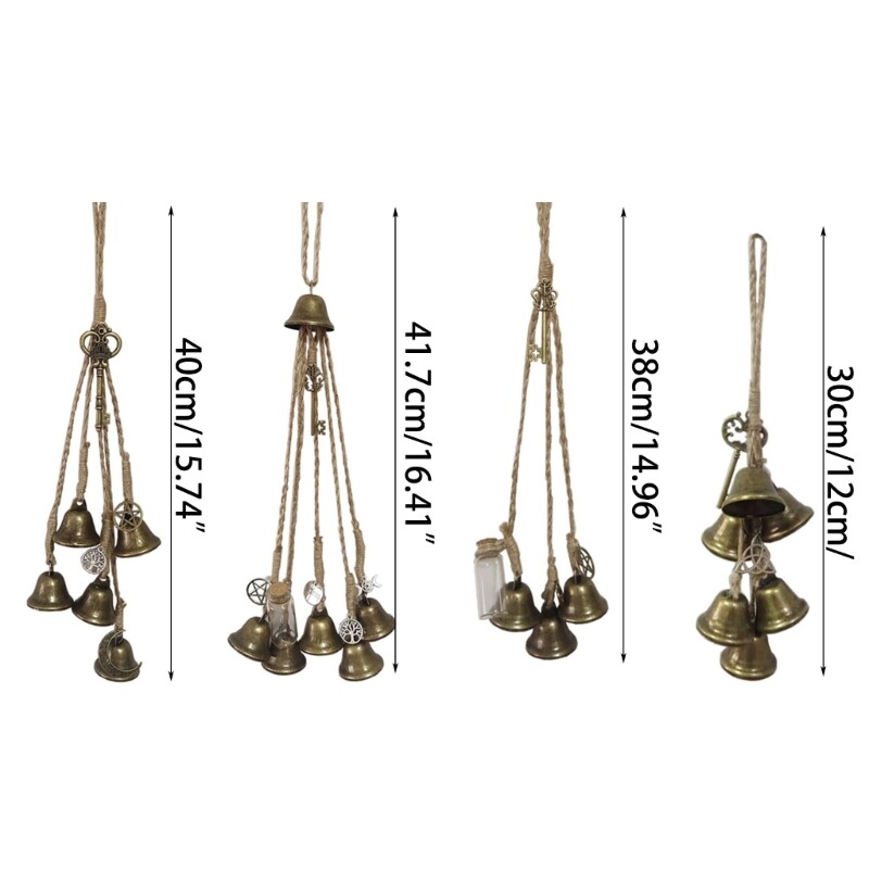 Κομψό Witch Iron Wind Chimes Διακόσμηση εξωτερικού κήπου Κρεμάστε μενταγιόν καμπάνες