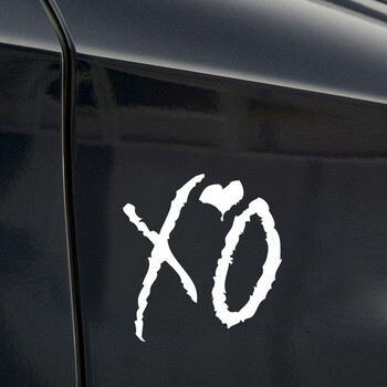 The Weeknd XO Стикер за домашни любимци Автомобил SUV Камион Прозорец Лаптоп Стена Art Trim Decal Черно сребристо-бяло Универсални водоустойчиви външни части