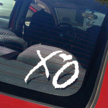 The Weeknd XO PET Αυτοκόλλητο αυτοκινήτου SUV Truck Παράθυρο Laptop Wall Art Διακοσμητικό Αυτοκόλλητο μαύρο ασημί-λευκό Universal αδιάβροχα εξωτερικά εξαρτήματα