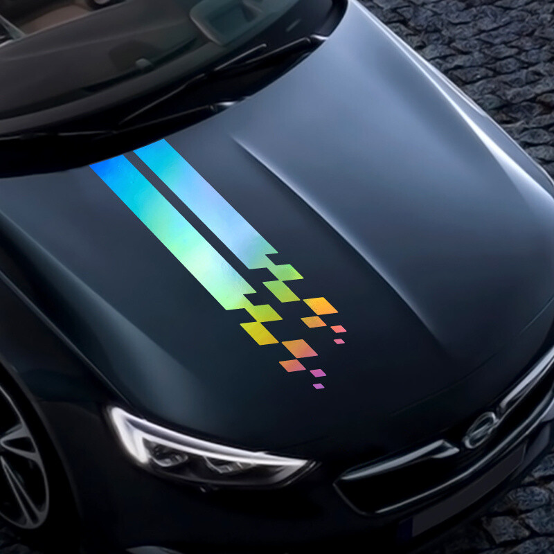 2GAB Universāls pārsegs Sporta garas svītras rūtainas auto uzlīmes Auto vāks Skrāpējumi Vinila ūdensnecaurlaidīgas uzlīmes Tuning auto aksesuāri