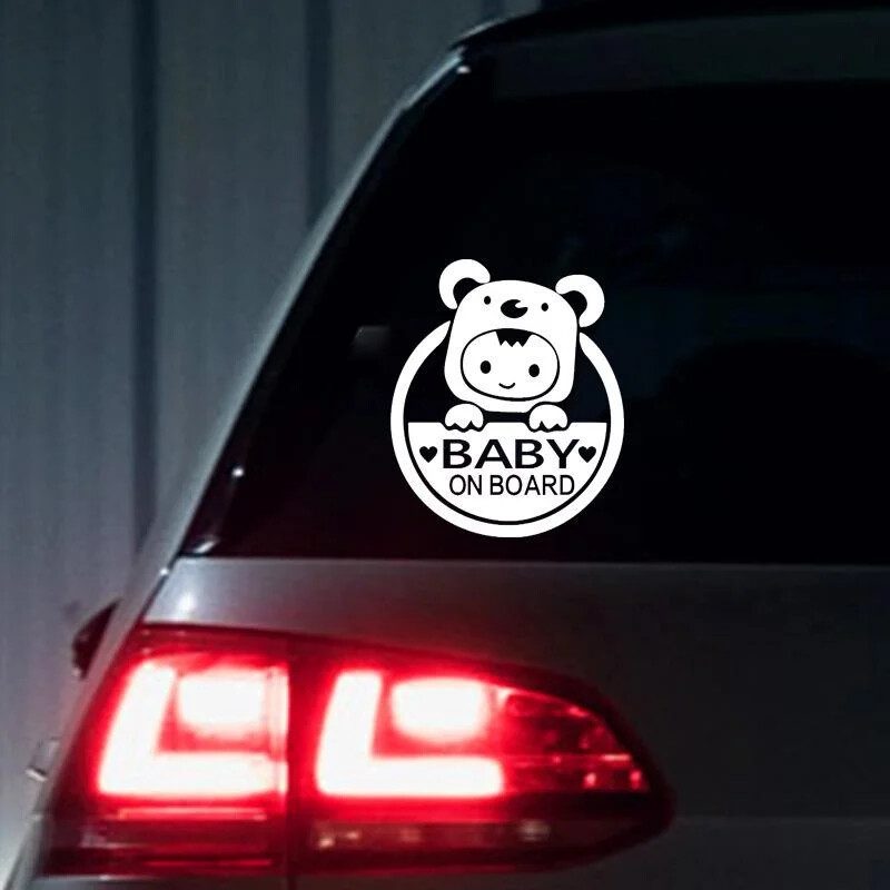 Baby On Board Znak Naljepnica s naljepnicom za prozore automobila Reflektirajuće naljepnice za automobil Slatke naljepnice s crtićima Dodaci za automobile