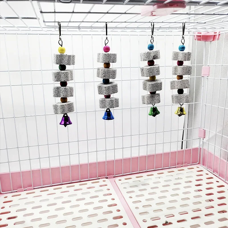 Ziedveida putna molāra rotaļlieta papagaiļa slīpēšanas akmens putnu būris rotaļlieta papagailis šinšillas vāveres rotaļlieta putnu būra aksesuāri