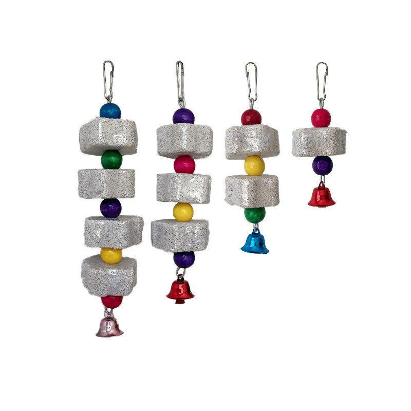 Ziedveida putna molāra rotaļlieta papagaiļa slīpēšanas akmens putnu būris rotaļlieta papagailis šinšillas vāveres rotaļlieta putnu būra aksesuāri