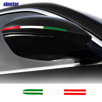 Италия Италианска кола Rearveiw Mirror Flag Sticker Decal Stripes For Fiat 595 Abarth 500 Punto Tipo Auto Accessories