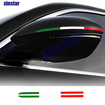 Италия Италианска кола Rearveiw Mirror Flag Sticker Decal Stripes For Fiat 595 Abarth 500 Punto Tipo Auto Accessories