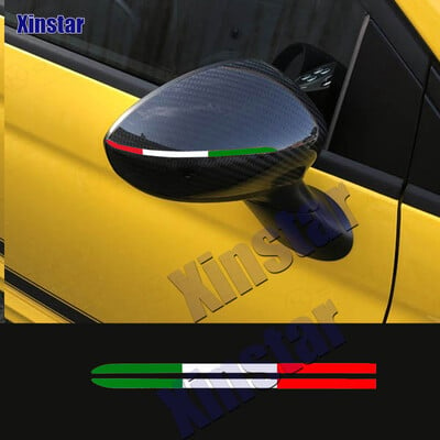 Италия Италианска кола Rearveiw Mirror Flag Sticker Decal Stripes For Fiat 595 Abarth 500 Punto Tipo Auto Accessories