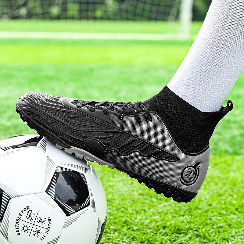 Professionaalsed Unisex jalgpallijalatsid naelad, pikad naelad pahkluu jalgpallisaapad välijalgpallijalatsid, EU suurus 33-46 jalgpallijalatsid