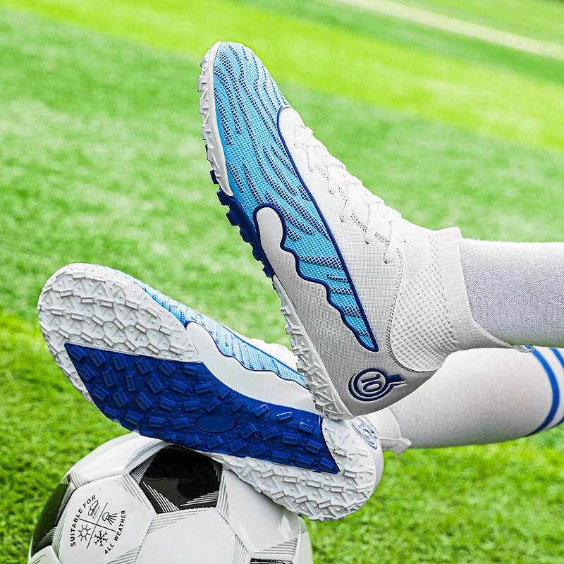 Professionaalsed Unisex jalgpallijalatsid naelad, pikad naelad pahkluu jalgpallisaapad välijalgpallijalatsid, EU suurus 33-46 jalgpallijalatsid