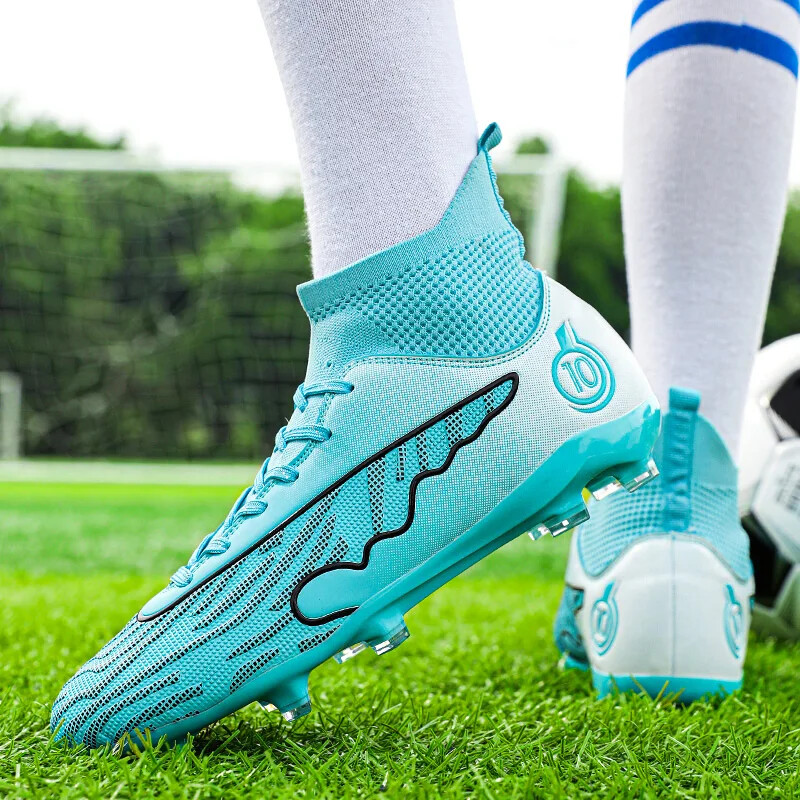Professionaalsed Unisex jalgpallijalatsid naelad, pikad naelad pahkluu jalgpallisaapad välijalgpallijalatsid, EU suurus 33-46 jalgpallijalatsid