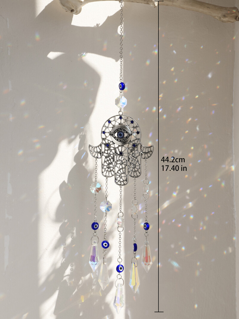 Kabantys kristalai Saulės gaudyklė pikta akis Hamsa rankinė vaivorykštės formuotoja čakra vitražas šviesos gaudyklė prizmė namų sodo apdaila