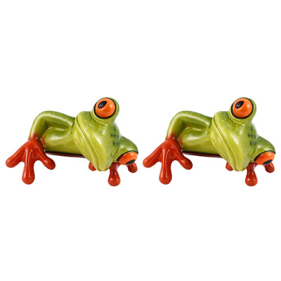 2 gab. Miniatūrs, tīrs vardes ornaments, āra galda dekors ar sveķiem darbvirsmas dekors