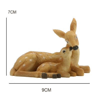 1 gab. Brieža statujas figūriņas pagalma statujas dārza rotājumi iekštelpu un āra pagalma dzīvnieku dekorēšanai Mini dzeltenbrūna Personība Maza