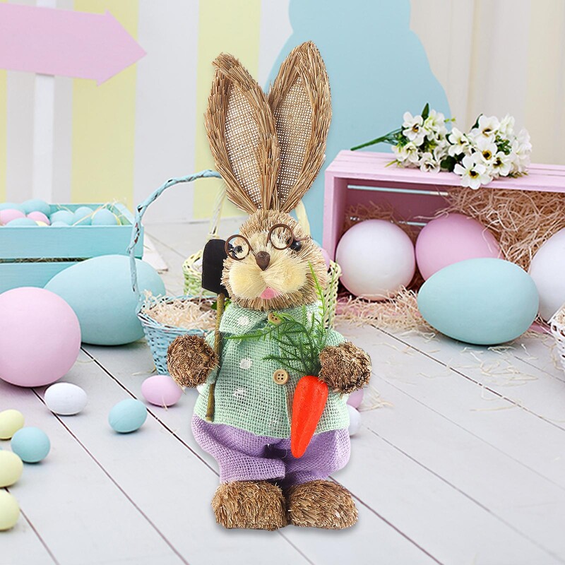 Figurica zeca Uskrsni dar Slatka skulptura zeca Statua životinje Vrtni ukras za vanjsko dvorište Spavaća soba Balkon