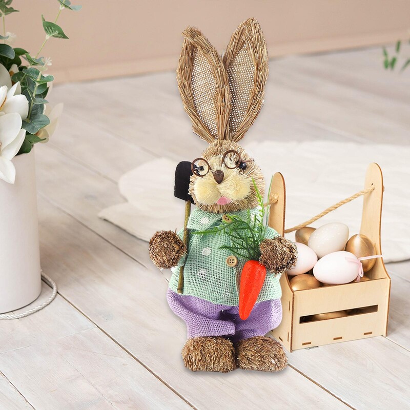 Figurica zeca Uskrsni dar Slatka skulptura zeca Statua životinje Vrtni ukras za vanjsko dvorište Spavaća soba Balkon