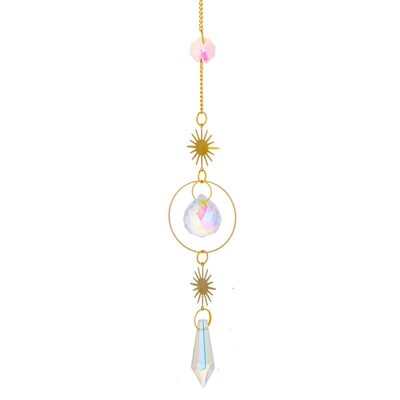 Lauko apšvietimo krištolinis pakabukas, vėjo varpelis, gražus mados prizmės rutulio dekoras