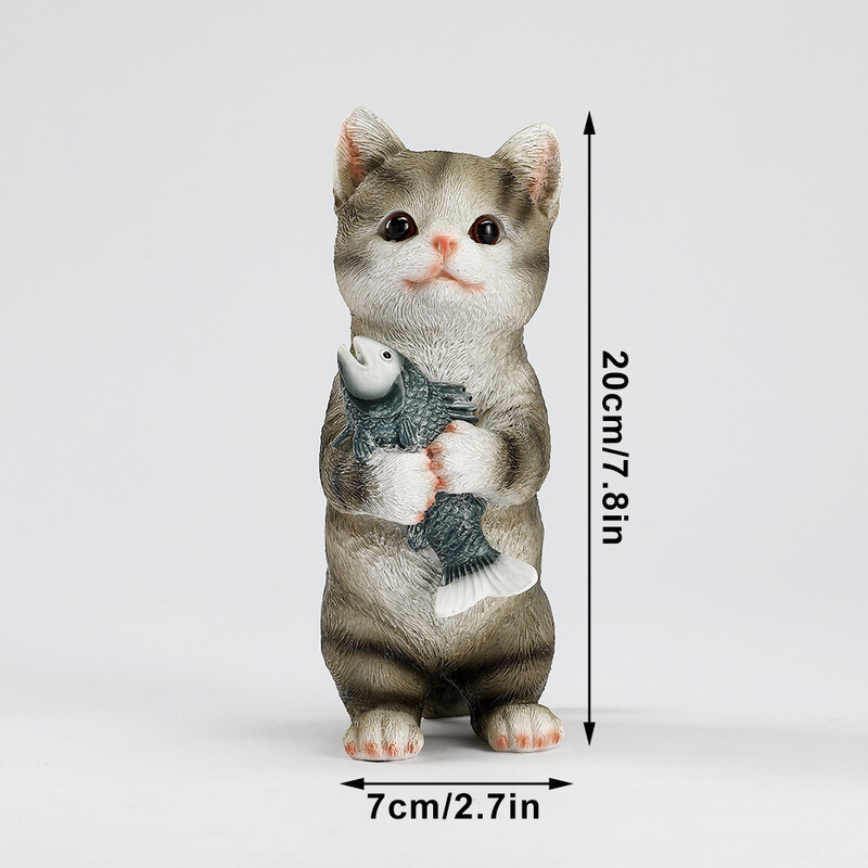 Figurice mačaka Vanjski vrtni kipovi za terasu, dekoracija travnjaka, narančasta mačka skulptura i figurice Pokloni mačića za ljubitelje mačaka