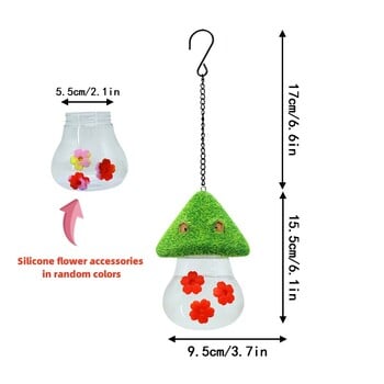 Τροφοδότες νερού Hummingbird σε εξωτερικούς χώρους Κρεμασμένοι με στόμιο νερού Διανομέας νερού πουλιών Τροφοδότης νερού σε σχήμα μανιταριού έξω