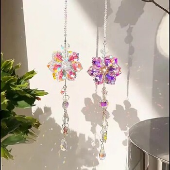 Κρυστάλλινο Suncatcher Moon Star Rainbow Sun Catcher Wind Chime μενταγιόν Suncatcher Μενταγιόν Κρεμαστό ντεκόρ για υπαίθρια αυλή κήπου