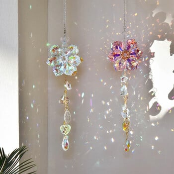 Κρυστάλλινο Suncatcher Moon Star Rainbow Sun Catcher Wind Chime μενταγιόν Suncatcher Μενταγιόν Κρεμαστό ντεκόρ για υπαίθρια αυλή κήπου