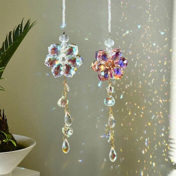 Κρυστάλλινο Suncatcher Moon Star Rainbow Sun Catcher Wind Chime μενταγιόν Suncatcher Μενταγιόν Κρεμαστό ντεκόρ για υπαίθρια αυλή κήπου