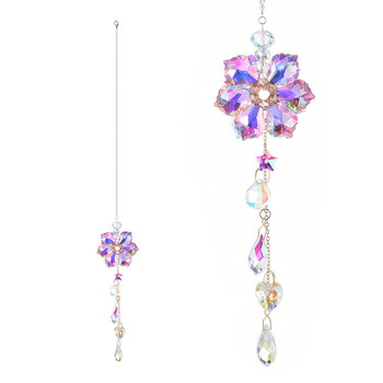 Κρυστάλλινο Suncatcher Moon Star Rainbow Sun Catcher Wind Chime μενταγιόν Suncatcher Μενταγιόν Κρεμαστό ντεκόρ για υπαίθρια αυλή κήπου