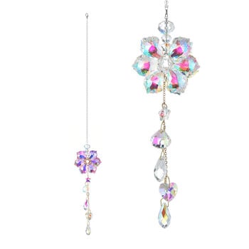 Κρυστάλλινο Suncatcher Moon Star Rainbow Sun Catcher Wind Chime μενταγιόν Suncatcher Μενταγιόν Κρεμαστό ντεκόρ για υπαίθρια αυλή κήπου